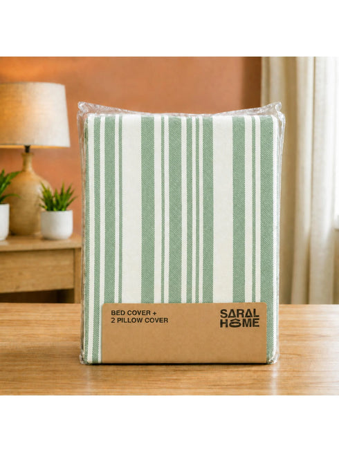 LA Strie Cotton Microfiber Bedsheet | 180 TC (Equivalent to 400 TC) | Woven, Colorfast & Quick Dry | Machine Washable