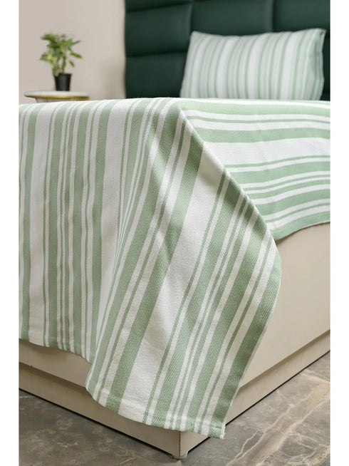 LA Strie Cotton Microfiber Bedsheet | 180 TC (Equivalent to 400 TC) | Woven, Colorfast & Quick Dry | Machine Washable