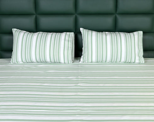 LA Strie Cotton Microfiber Bedsheet | 180 TC (Equivalent to 400 TC) | Woven, Colorfast & Quick Dry | Machine Washable