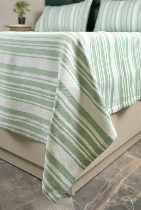 LA Strie Cotton Microfiber Bedsheet | 180 TC (Equivalent to 400 TC) | Woven, Colorfast & Quick Dry | Machine Washable