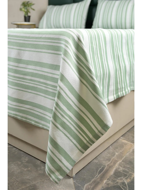 LA Strie Cotton Microfiber Bedsheet | 180 TC (Equivalent to 400 TC) | Woven, Colorfast & Quick Dry | Machine Washable
