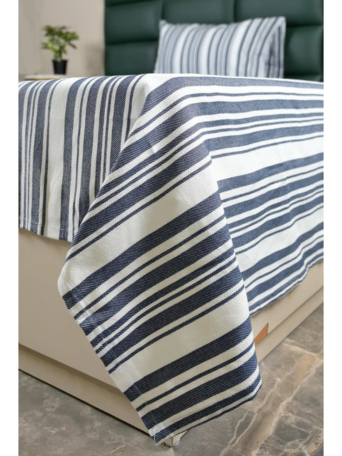 LA Strie Cotton Microfiber Bedsheet | 180 TC (Equivalent to 400 TC) | Woven, Colorfast & Quick Dry | Machine Washable