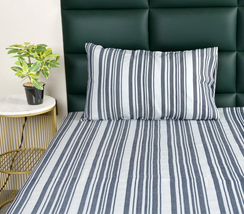 LA Strie Cotton Microfiber Bedsheet | 180 TC (Equivalent to 400 TC) | Woven, Colorfast & Quick Dry | Machine Washable