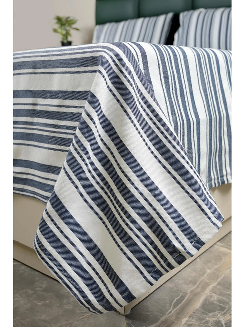 LA Strie Cotton Microfiber Bedsheet | 180 TC (Equivalent to 400 TC) | Woven, Colorfast & Quick Dry | Machine Washable