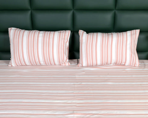 LA Strie Cotton Microfiber Bedsheet | 180 TC (Equivalent to 400 TC) | Woven, Colorfast & Quick Dry | Machine Washable