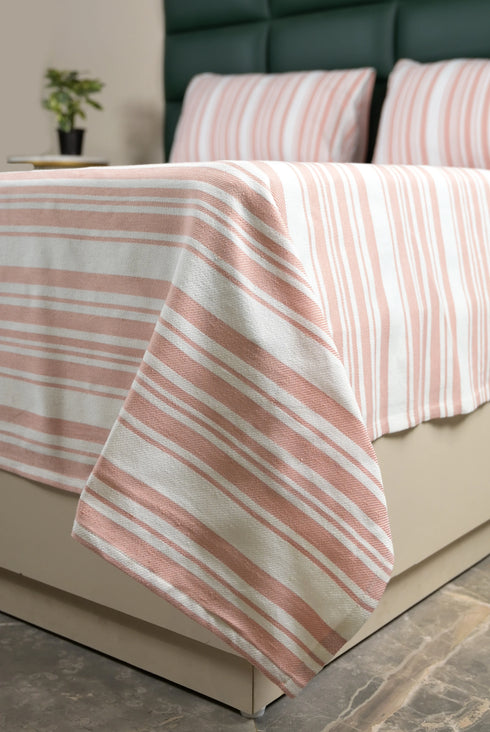 LA Strie Cotton Microfiber Bedsheet | 180 TC (Equivalent to 400 TC) | Woven, Colorfast & Quick Dry | Machine Washable