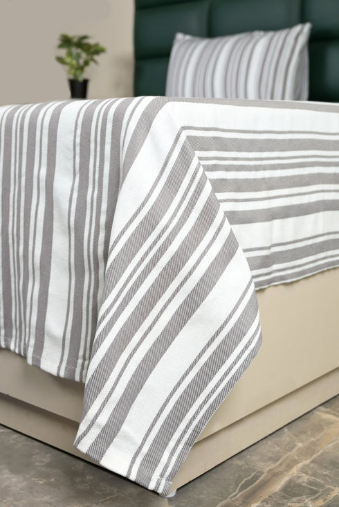 LA Strie Cotton Microfiber Bedsheet | 180 TC (Equivalent to 400 TC) | Woven, Colorfast & Quick Dry | Machine Washable