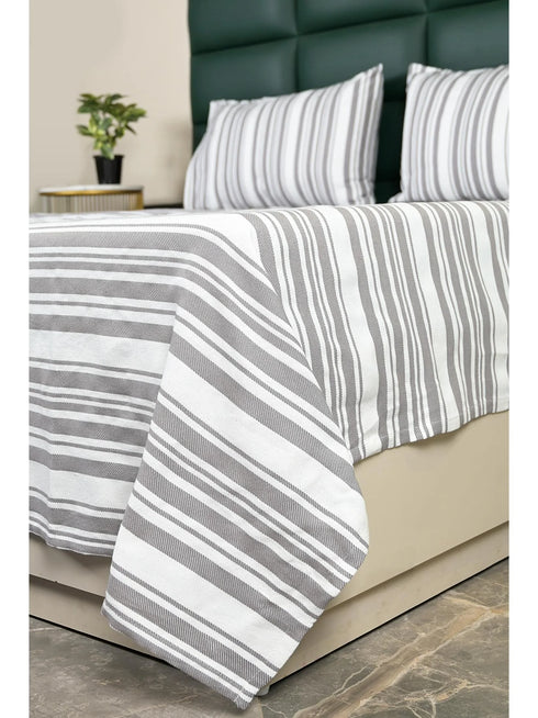 LA Strie Cotton Microfiber Bedsheet | 180 TC (Equivalent to 400 TC) | Woven, Colorfast & Quick Dry | Machine Washable