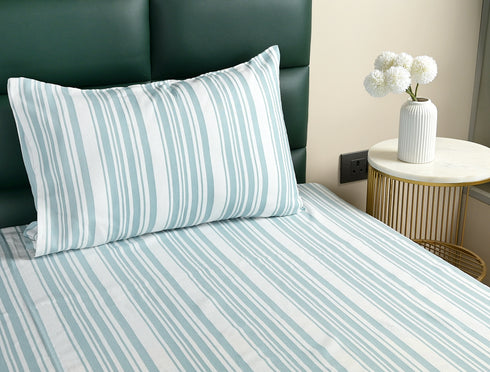 LA Strie Cotton Microfiber Bedsheet | 180 TC (Equivalent to 400 TC) | Woven, Colorfast & Quick Dry | Machine Washable