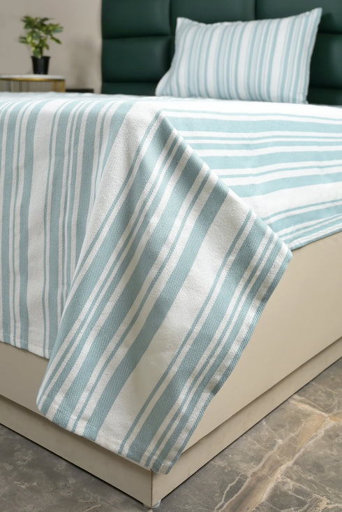 LA Strie Cotton Microfiber Bedsheet | 180 TC (Equivalent to 400 TC) | Woven, Colorfast & Quick Dry | Machine Washable