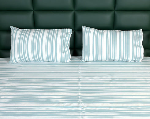 LA Strie Cotton Microfiber Bedsheet | 180 TC (Equivalent to 400 TC) | Woven, Colorfast & Quick Dry | Machine Washable