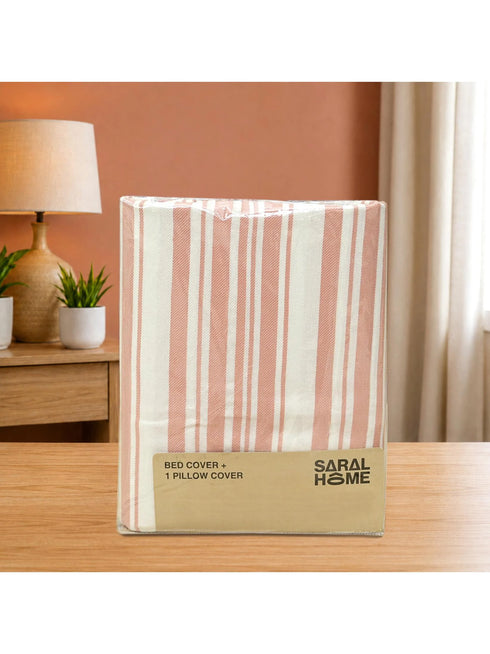 LA Strie Cotton Microfiber Bedsheet | 180 TC (Equivalent to 400 TC) | Woven, Colorfast & Quick Dry | Machine Washable