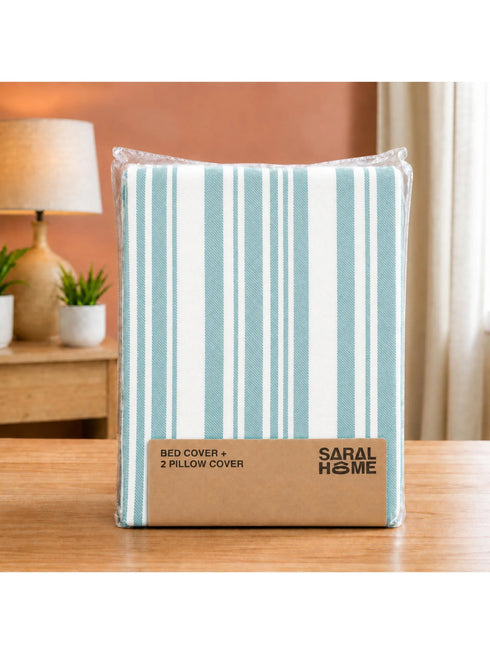 LA Strie Cotton Microfiber Bedsheet | 180 TC (Equivalent to 400 TC) | Woven, Colorfast & Quick Dry | Machine Washable