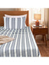 Feliz Cotton Microfiber Bedsheet | 180 TC (Equivalent to 400 TC Feel) | Woven Stripe Design | Soft, Colorfast, No Linting & Quick Dry