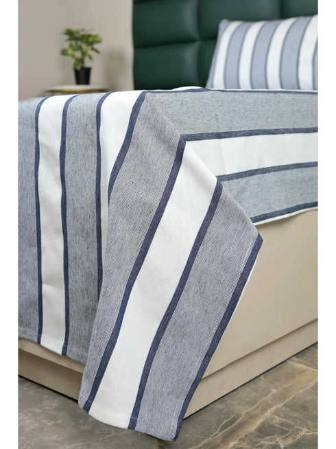 Feliz Cotton Microfiber Bedsheet | 180 TC (Equivalent to 400 TC Feel) | Woven Stripe Design | Soft, Colorfast, No Linting & Quick Dry