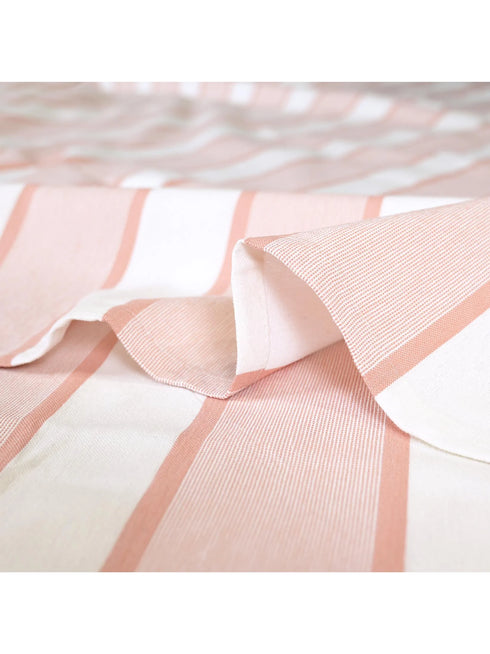 Feliz Cotton Microfiber Bedsheet | 180 TC (Equivalent to 400 TC Feel) | Woven Stripe Design | Soft, Colorfast, No Linting & Quick Dry