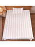 Feliz Cotton Microfiber Bedsheet | 180 TC (Equivalent to 400 TC Feel) | Woven Stripe Design | Soft, Colorfast, No Linting & Quick Dry