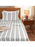 Feliz Cotton Microfiber Bedsheet | 180 TC (Equivalent to 400 TC Feel) | Woven Stripe Design | Soft, Colorfast, No Linting & Quick Dry