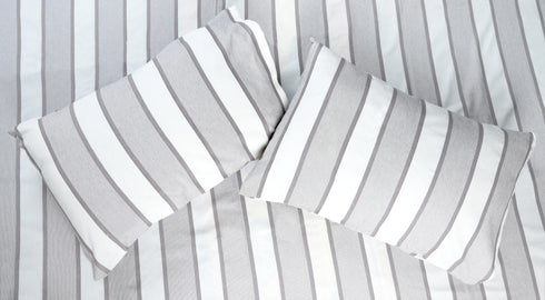Feliz Cotton Microfiber Bedsheet | 180 TC (Equivalent to 400 TC Feel) | Woven Stripe Design | Soft, Colorfast, No Linting & Quick Dry