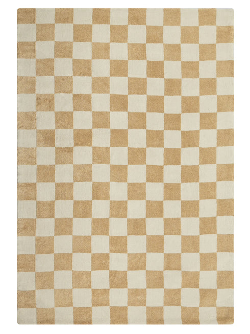 Cquare Check Pattern Carpet for Living, Drawing Room & Bedroom | Soft Polyester & olefin BCF Area Rug with Strong Durable Backing (11mm Pile Height)