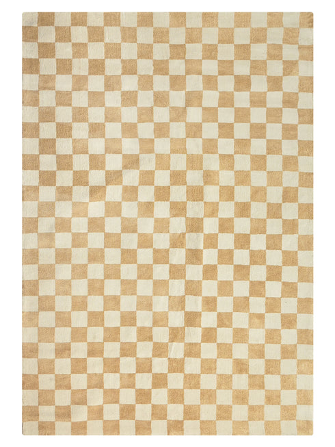 Cquare Check Pattern Carpet for Living, Drawing Room & Bedroom | Soft Polyester & olefin BCF Area Rug with Strong Durable Backing (11mm Pile Height)