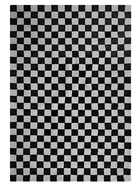 Cquare Check Pattern Carpet for Living, Drawing Room & Bedroom | Soft Polyester & olefin BCF Area Rug with Strong Durable Backing (11mm Pile Height)