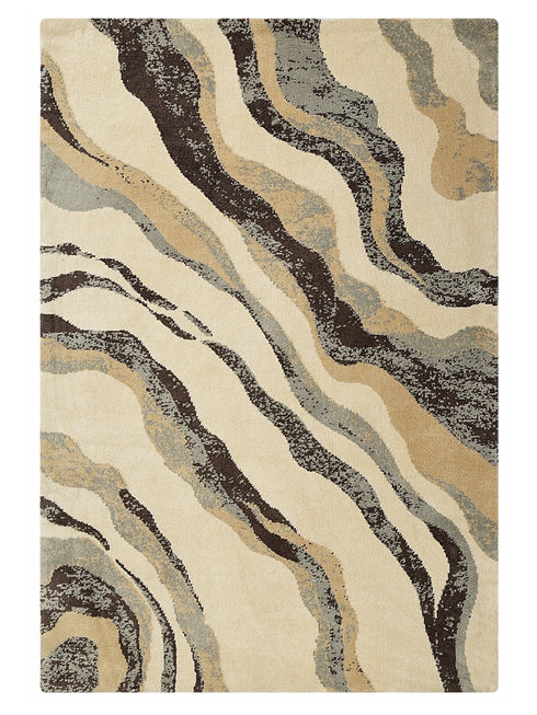 Nireti Modern Abstract Wave Carpet for Living, Drawing & Bedroom | Soft Polyester & olefin BCF Area Rug with Strong Backing (11mm Pile Height)