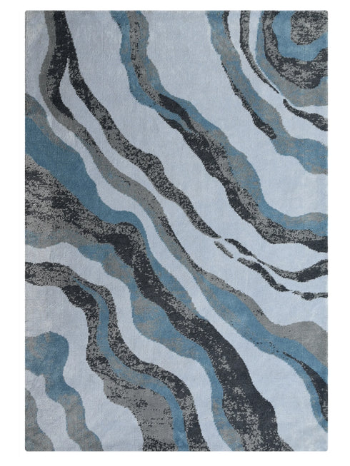 Nireti Modern Abstract Wave Carpet for Living, Drawing & Bedroom | Soft Polyester & olefin BCF Area Rug with Strong Backing (11mm Pile Height)