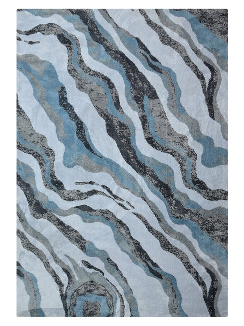 Nireti Modern Abstract Wave Carpet for Living, Drawing & Bedroom | Soft Polyester & olefin BCF Area Rug with Strong Backing (11mm Pile Height)