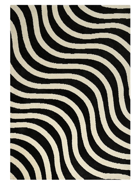 Epal Modern Wavy Line Pattern Carpet for Living, Drawing & Bedroom | Soft Polyester & olefin BCF Yarn Area Rug with Strong Backing (11mm Pile Height)