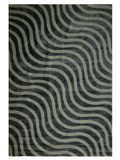 Epal Modern Wavy Line Pattern Carpet for Living, Drawing & Bedroom | Soft Polyester & olefin BCF Yarn Area Rug with Strong Backing (11mm Pile Height)