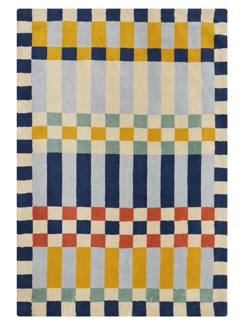 Franc Modern Geometric Multicolor Carpet for Living, Drawing & Bedroom | Soft Polyester BCF Area Rug with Strong Backing (11mm Pile Height)