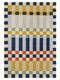 Franc Modern Geometric Multicolor Carpet for Living, Drawing & Bedroom | Soft Polyester BCF Area Rug with Strong Backing (11mm Pile Height)