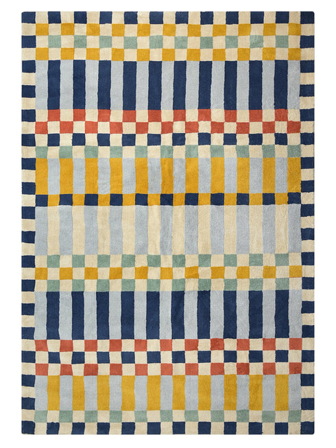 Franc Modern Geometric Multicolor Carpet for Living, Drawing & Bedroom | Soft Polyester BCF Area Rug with Strong Backing (11mm Pile Height)