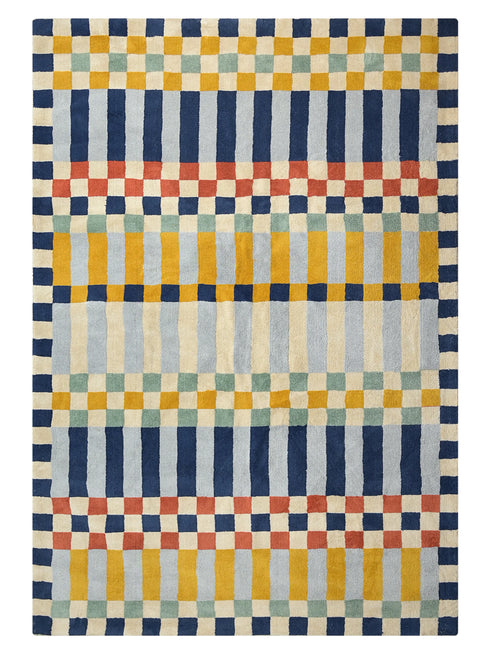 Franc Modern Geometric Multicolor Carpet for Living, Drawing & Bedroom | Soft Polyester BCF Area Rug with Strong Backing (11mm Pile Height)