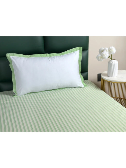 Reka Cotton Rich Bedsheet | Elegant Stripe Woven Bed Sheet | 180 TC (Weight 400 TC) | Soft & Comfortable Bedsheet for Bedroom