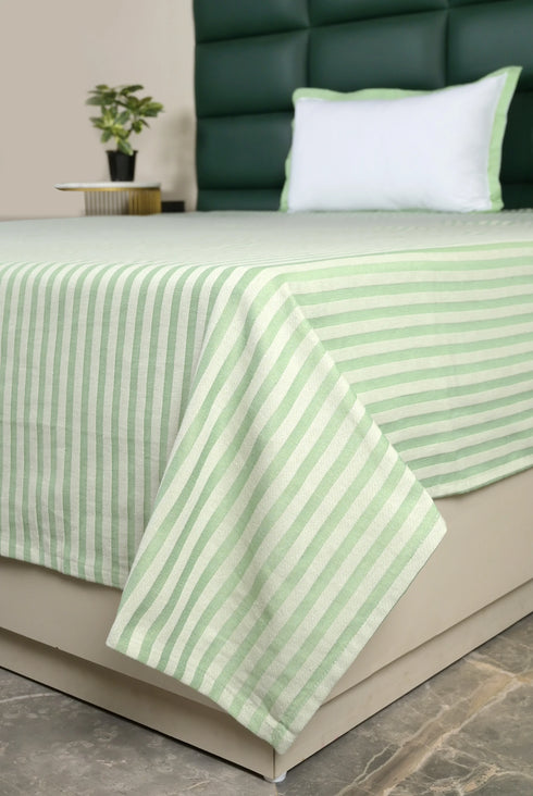 Reka Cotton Rich Bedsheet | Elegant Stripe Woven Bed Sheet | 180 TC (Weight 400 TC) | Soft & Comfortable Bedsheet for Bedroom