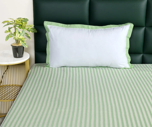 Reka Cotton Rich Bedsheet | Elegant Stripe Woven Bed Sheet | 180 TC (Weight 400 TC) | Soft & Comfortable Bedsheet for Bedroom