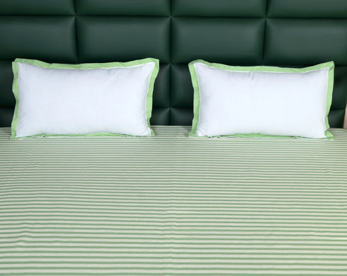 Reka Cotton Rich Bedsheet | Elegant Stripe Woven Bed Sheet | 180 TC (Weight 400 TC) | Soft & Comfortable Bedsheet for Bedroom