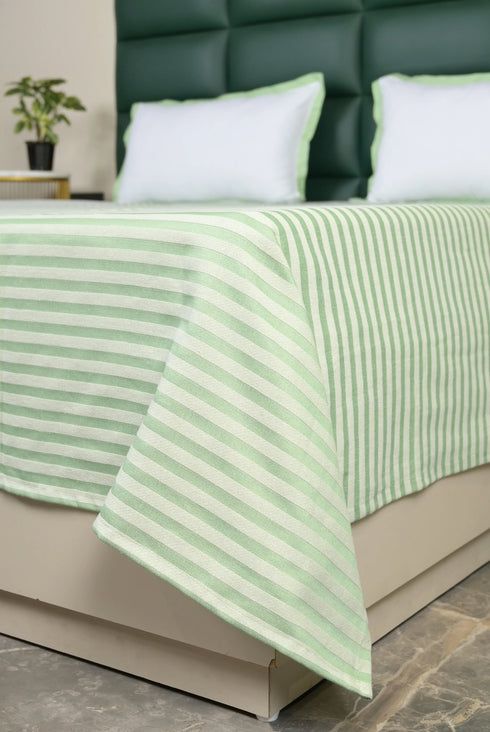 Reka Cotton Rich Bedsheet | Elegant Stripe Woven Bed Sheet | 180 TC (Weight 400 TC) | Soft & Comfortable Bedsheet for Bedroom
