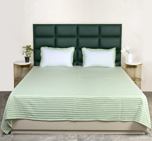 Reka Cotton Rich Bedsheet | Elegant Stripe Woven Bed Sheet | 180 TC (Weight 400 TC) | Soft & Comfortable Bedsheet for Bedroom