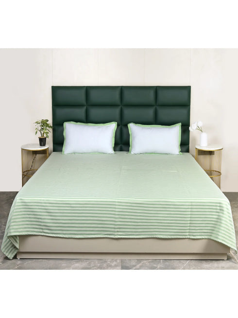 Reka Cotton Rich Bedsheet | Elegant Stripe Woven Bed Sheet | 180 TC (Weight 400 TC) | Soft & Comfortable Bedsheet for Bedroom
