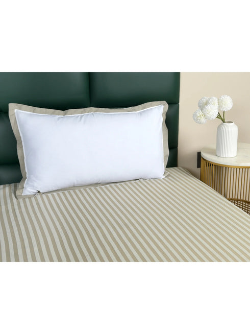 Reka Cotton Rich Bedsheet | Elegant Stripe Woven Bed Sheet | 180 TC (Weight 400 TC) | Soft & Comfortable Bedsheet for Bedroom