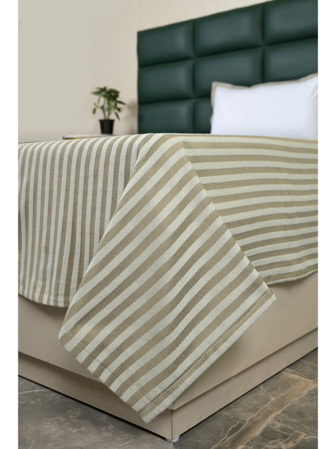 Reka Cotton Rich Bedsheet | Elegant Stripe Woven Bed Sheet | 180 TC (Weight 400 TC) | Soft & Comfortable Bedsheet for Bedroom