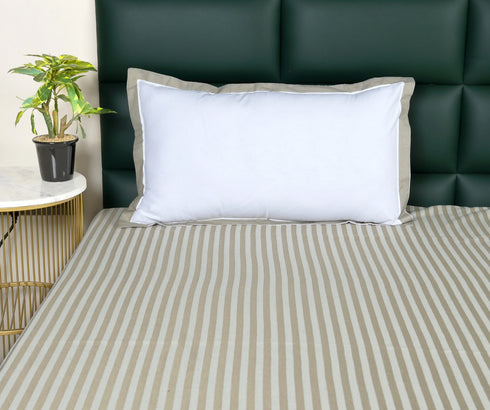 Reka Cotton Rich Bedsheet | Elegant Stripe Woven Bed Sheet | 180 TC (Weight 400 TC) | Soft & Comfortable Bedsheet for Bedroom