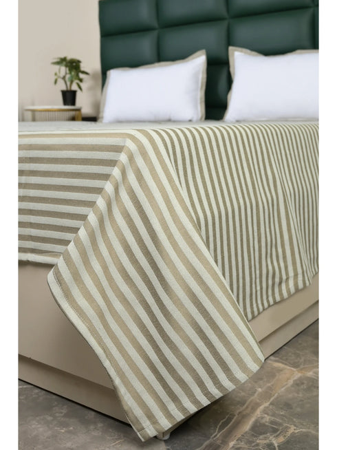 Reka Cotton Rich Bedsheet | Elegant Stripe Woven Bed Sheet | 180 TC (Weight 400 TC) | Soft & Comfortable Bedsheet for Bedroom