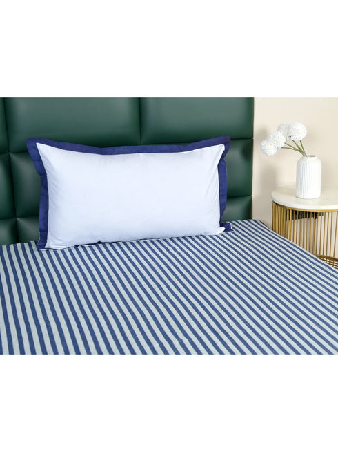 Reka Cotton Rich Bedsheet | Elegant Stripe Woven Bed Sheet | 180 TC (Weight 400 TC) | Soft & Comfortable Bedsheet for Bedroom
