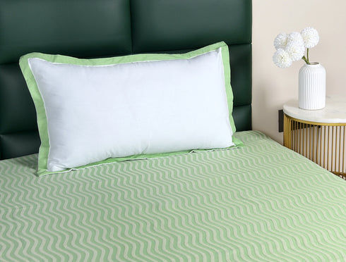 Varu Cotton Rich Bedsheet | Elegant Wavy Stripe Woven Bed Sheet | 180 TC (Weight 400 TC) | Soft & Comfortable Bedsheet for Bedroom