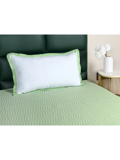 Varu Cotton Rich Bedsheet | Elegant Wavy Stripe Woven Bed Sheet | 180 TC (Weight 400 TC) | Soft & Comfortable Bedsheet for Bedroom