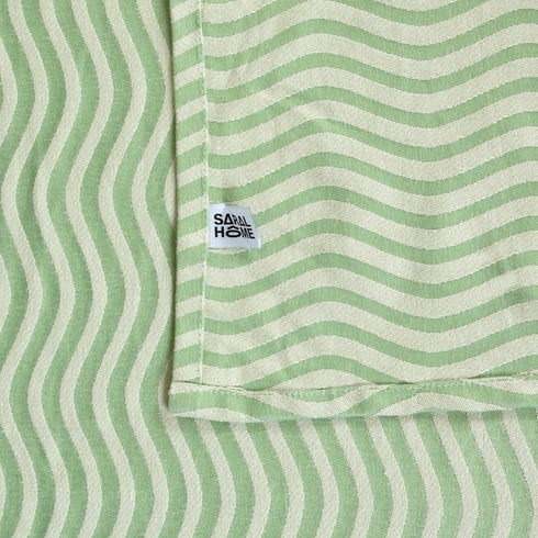 Varu Cotton Rich Bedsheet | Elegant Wavy Stripe Woven Bed Sheet | 180 TC (Weight 400 TC) | Soft & Comfortable Bedsheet for Bedroom